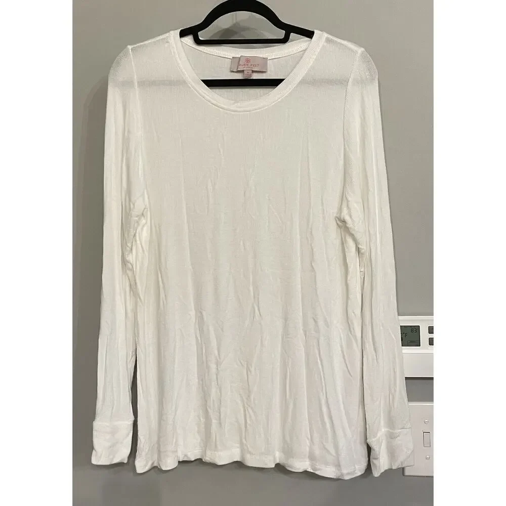 Laurie Felt Top Ribbed Long Sleeve Pullover Shirt Womens M‎